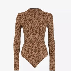 SOLD‼️‼️‼️Fendi x Skims MOCK NECK LONG SLEEVE BODYSUIT XL